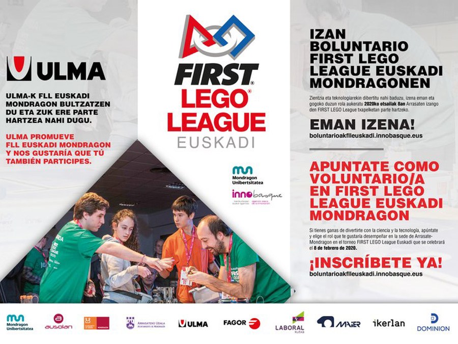 Sign up as a volunteer in the BASQUE COUNTRY-MONDRAGON FLL tournament
