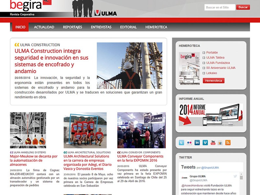 Begira OnLine, the latest at ULMA on the web and on your smartphone