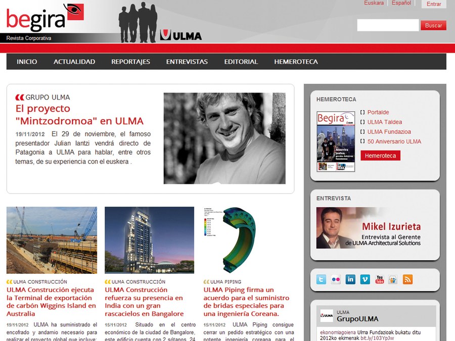 Grupo ULMA launches the OnLine version of its Begira Magazine