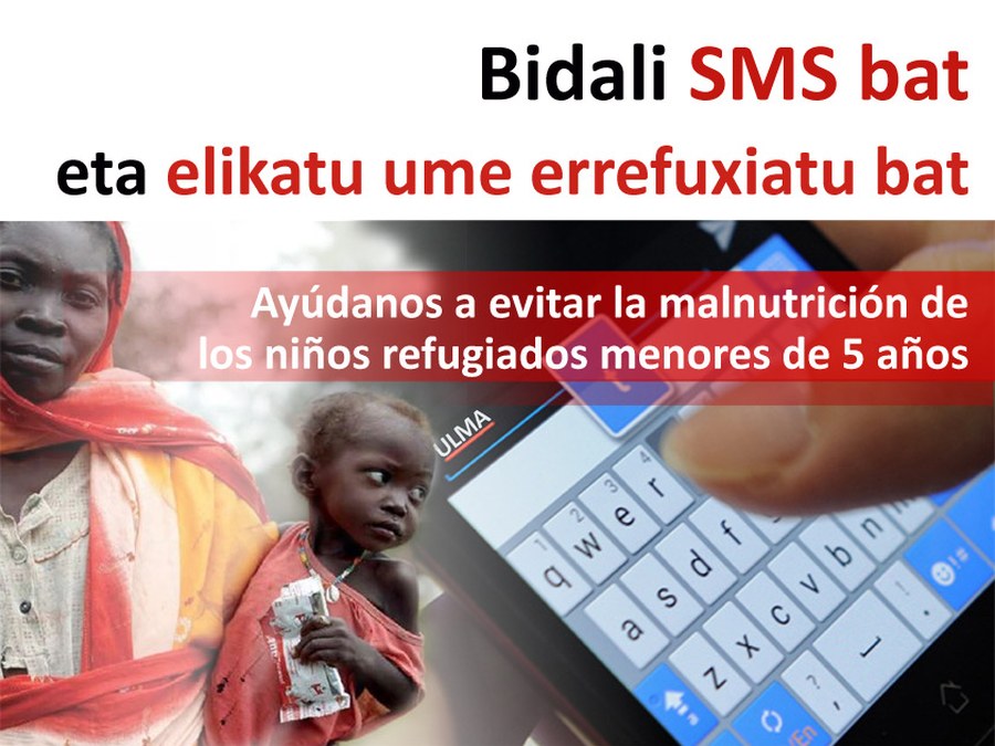 ¡Envía 1 SMS y alimenta a un niño refugiado!