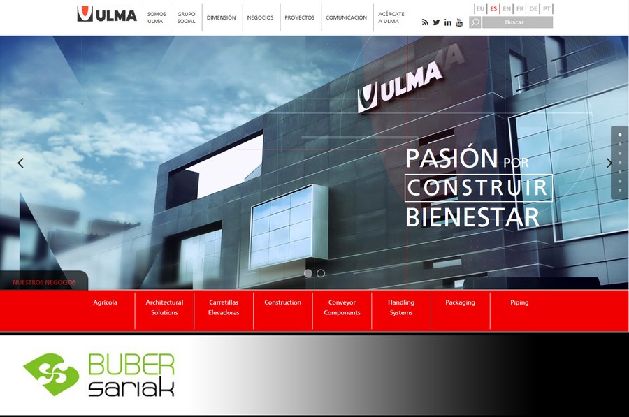 La web del Grupo ULMA premio Buber 2015