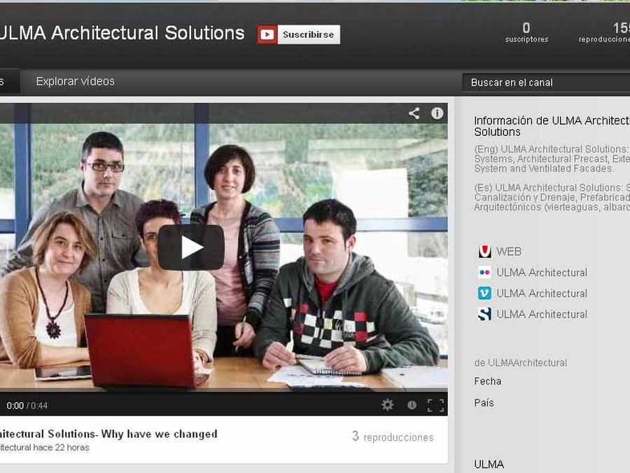 Nuevo canal de Youtube de ULMA Architectural Solutions
