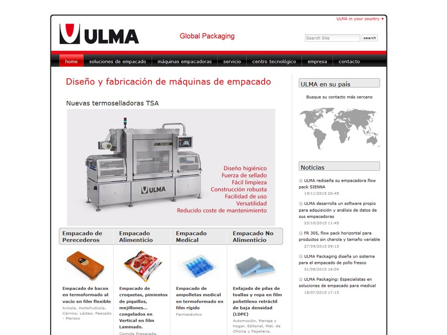 ULMA Packaging lanza un nuevo website para el mercado Latinoamericano.