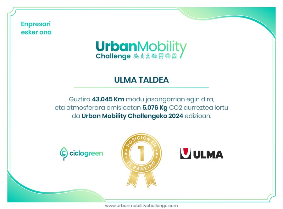 Lehenak Urban Mobility Challenge erronkan