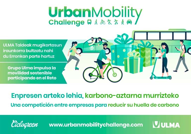 Urban Mobility Challenge erronkan izena eman duten ULMAko pertsonak animatu nahi ditugu egun dugun bosgarren postua hobetzera